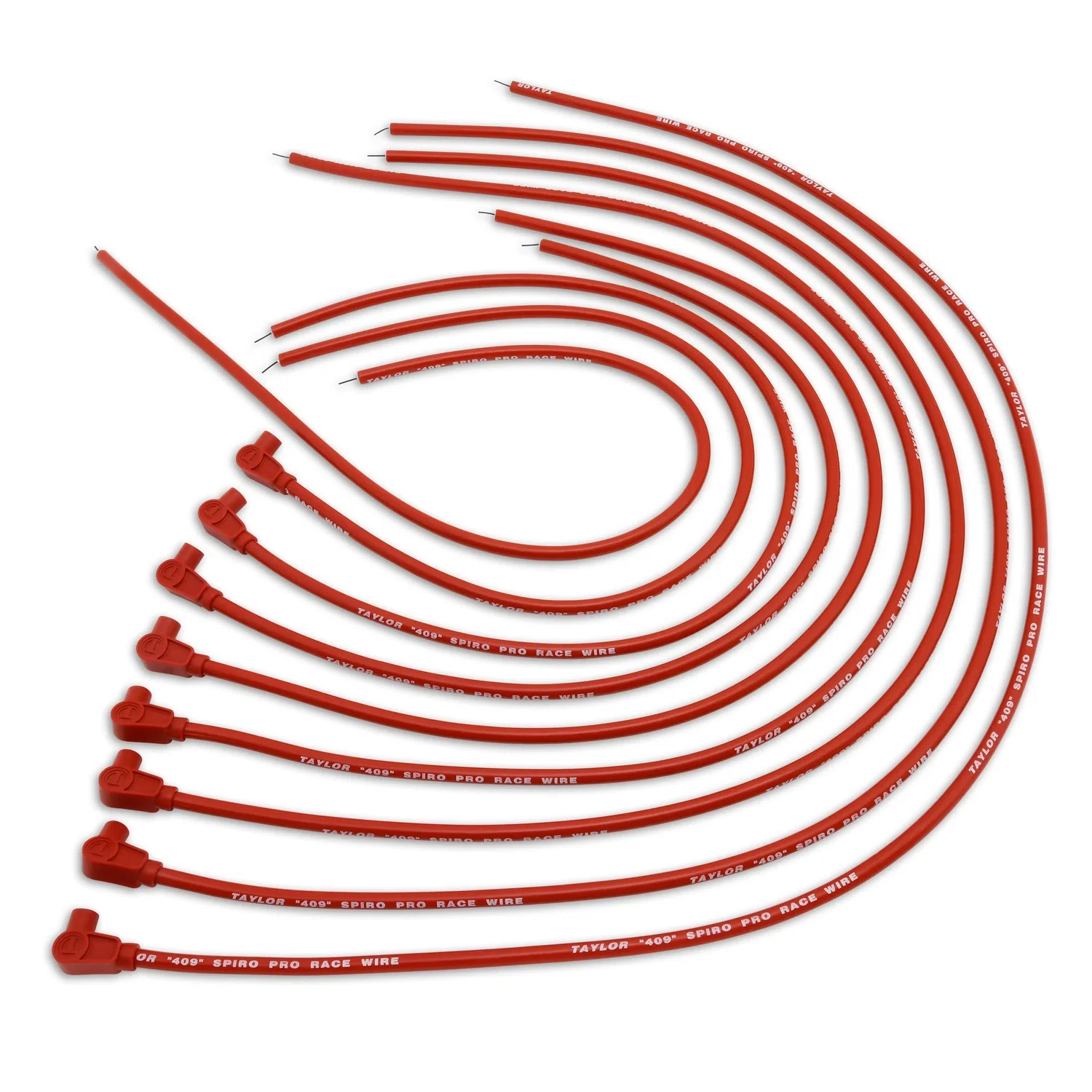 Spark Plug Wire Set Universal 10.4mm Silicone Spiro Pro 409 409 90_ Red 79251